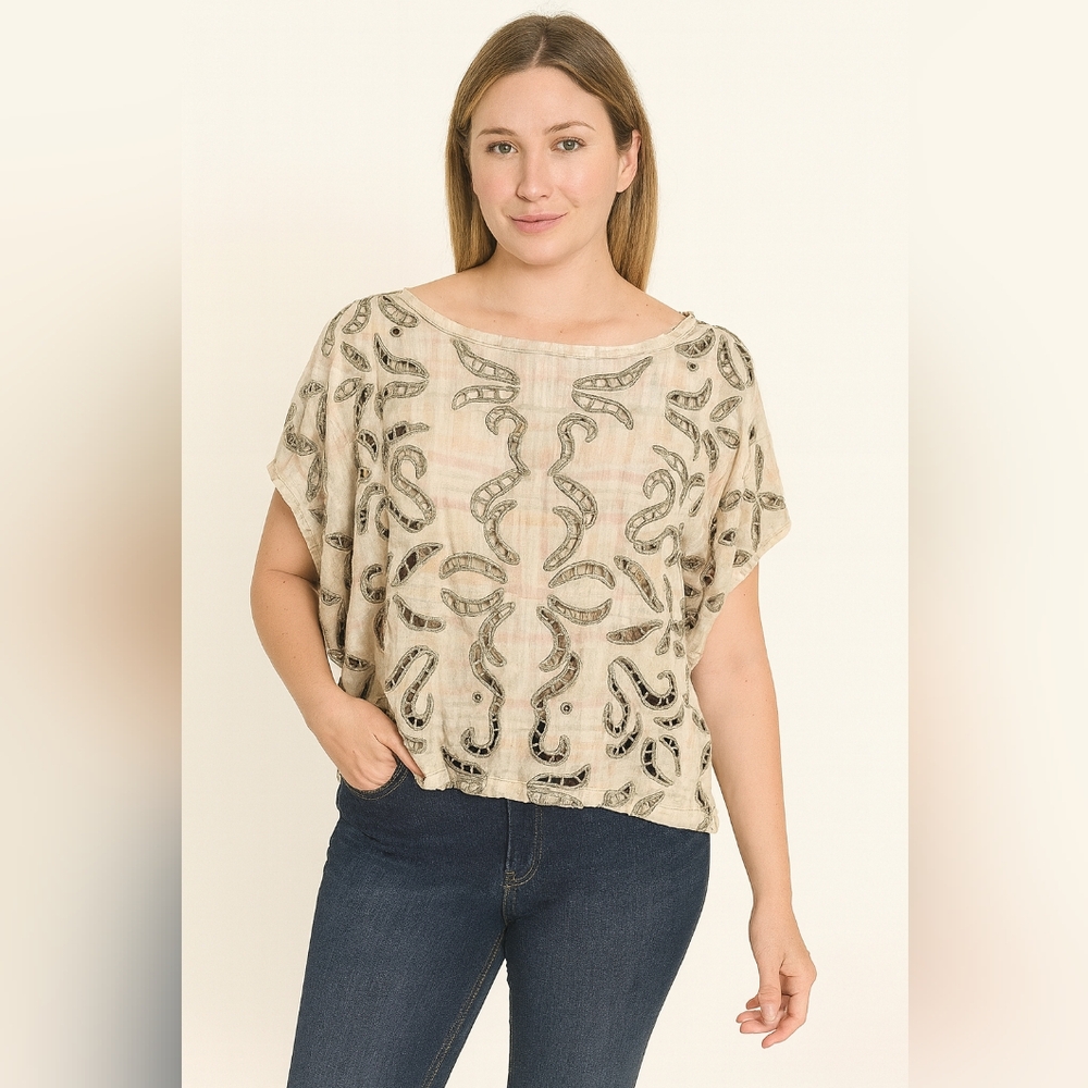 Free People We The Free Embroidered Cut Out Top Large